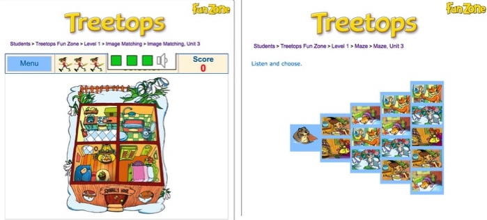Treetops Funzone Unit 3 activities