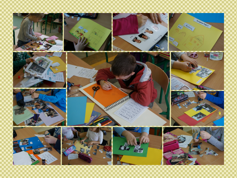 Children busy scrapooking