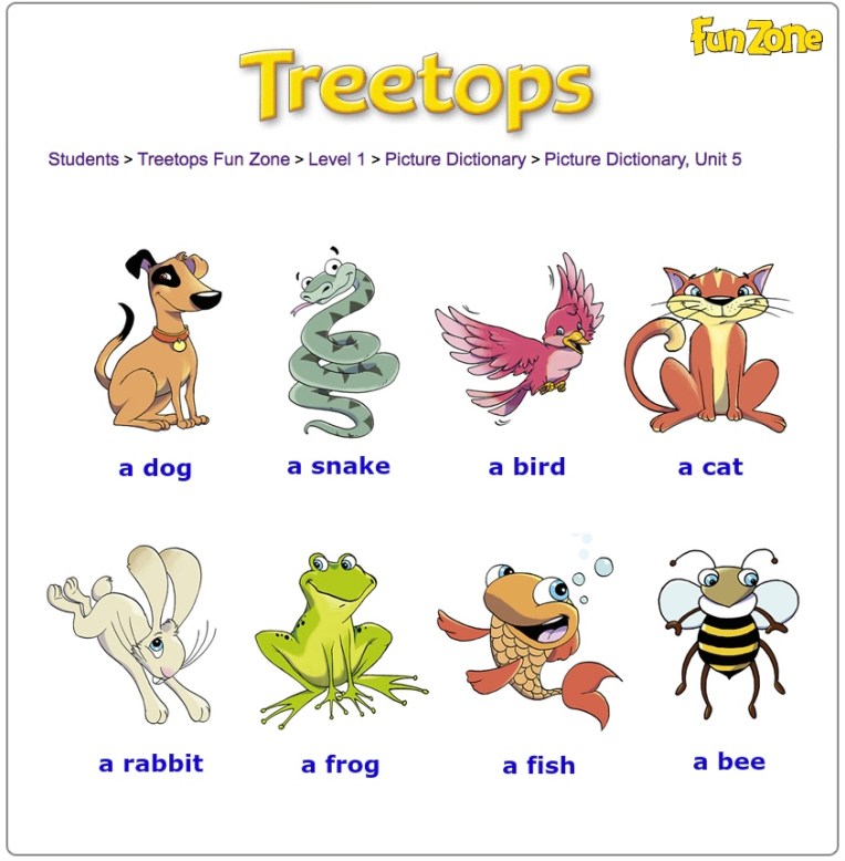 Picture dict Treetops1 unit5